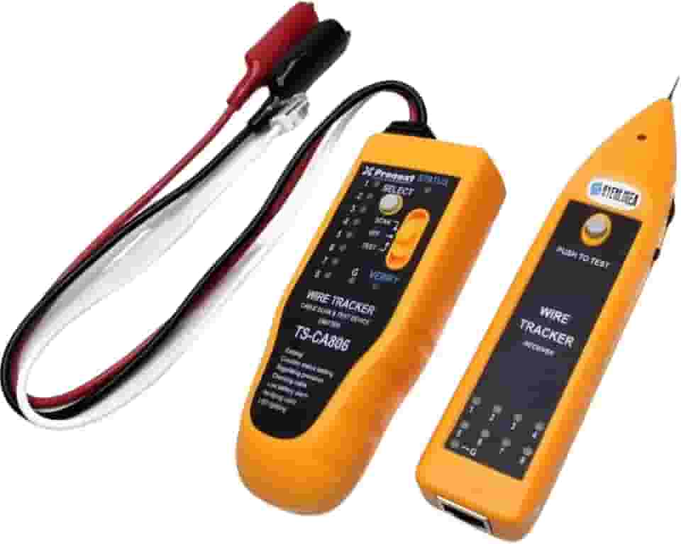 Kit Testador e Localizador de Cabos de Rede RJ45/RJ11, Identificador de Cabos com Zumbidor, Teste de Continuidade, Localização de Falhas, Alcance de até 305m, Profissional para Redes e Telefonia