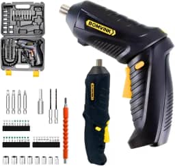 Parafusadeira Elétrica Sem Fio + Kit 47 Peças + Maleta Portátil