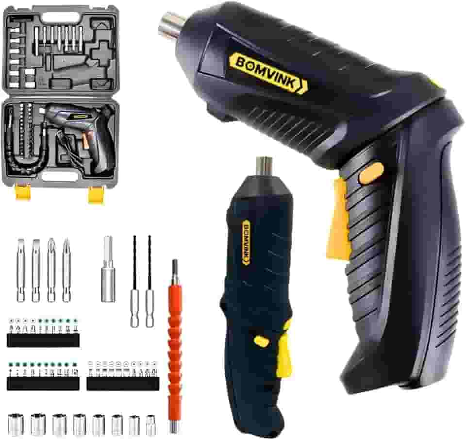 Parafusadeira Elétrica Sem Fio + Kit 47 Peças + Maleta Portátil