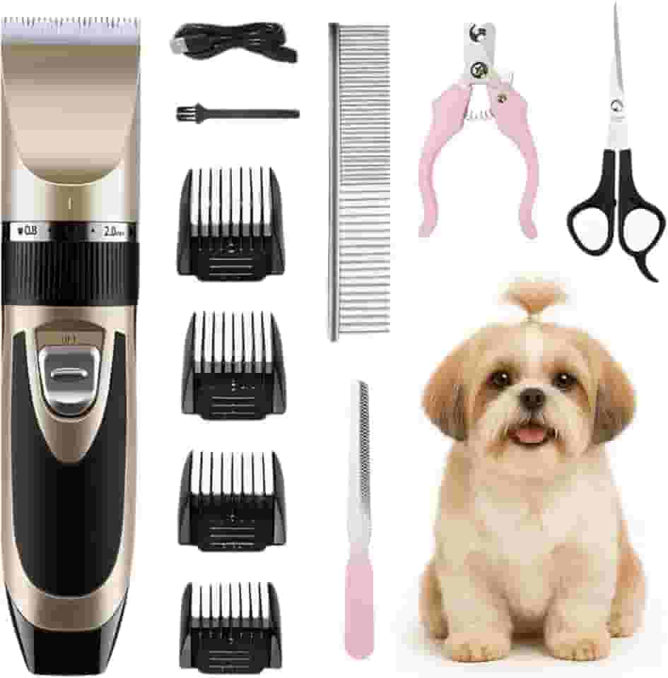 Máquina de Tosa Profissional Sem Fio para Pets: Cães e Gatos | Kit Completo Para Tosa Bivolt e Recarregável | Com Bateria de Longa Duração | Muito Prático, Para Cuidar do Seu Pet Sem Sair de Casa