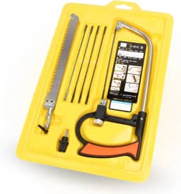 Serra Mágica Kit de Arco e Lâminas Tico Tico Diamantada e Serrote Multifuncional Corta Madeira Metal