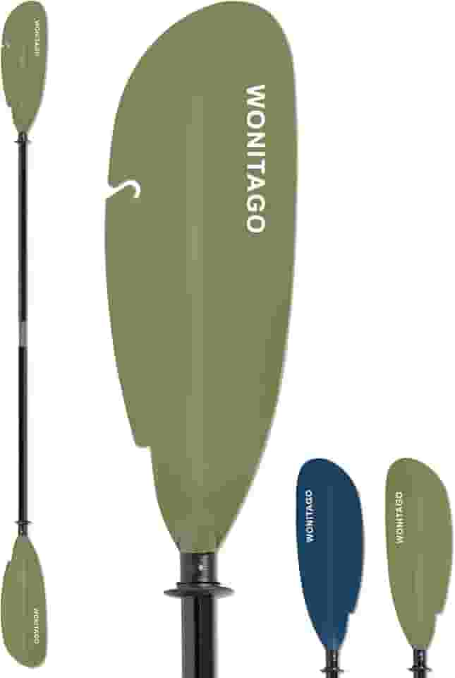 Remo de caiaque Angler com eixo de fibra de vidro e lâmina de plástico, remo flutuante ajustável para caiaque, 220-240 cm/86-94', 240-260 cm/94-102', 260-280 cm/102-110'