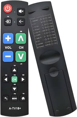 Controle remoto universal de TV com botão grande para idosos, fácil de usar, controle remoto simples para TV, botões grandes e layout claro, controle remoto universal ideal para idosos e usuários de