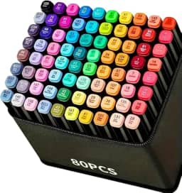 Caneta Marcador Touch para Colorir Desenho Boobie Goods Profissional, Ponta Dupla, Codificados por Cores, Caixa de Bônus marcadores artisticos, Canetinha Touch Coloridas para Boobie Goods (80 Cores)