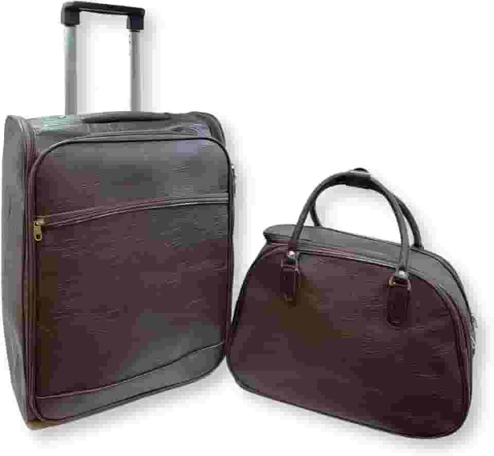 Kit Mala de Viagem Executiva Padrão Bordo + Mala de Mão (Marrom)
