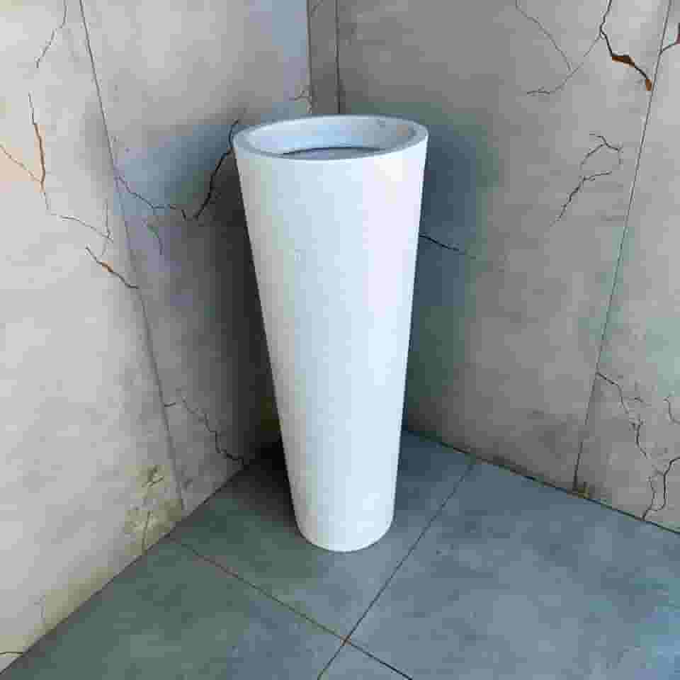 Vaso Grande para Planta Decorativo Ibiza Marmorizado Moderno Vaso De Planta Grande Vasos Para Plantas Grande(Branco Grafiato)