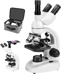 Microscópio Óptico Profissional, Microscopió Profissional 5000X, Microscopio, Kit Eletrônico Trinocular Profissional, óptico 5000X, com 2X, 10X, 25X, Microscópio Biológico