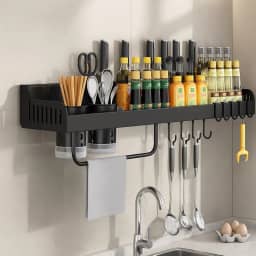 Organizador, Porta Temperos Parede, Prateleira para Cozinha, Suporte Utensílios de Cozinha, Suporta Talheres, Facas, Panos e Temperos