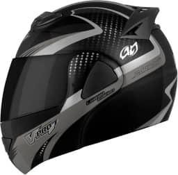 Capacete Articulado V-Pro Jet 2 Carbon Fundo Preto 60 Viseira Fumê Preto/Cinza