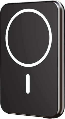 Geonav Power Bank, Carregador Portátil Universal por Indução 5.000mAh, Ultraslim Carregamento rápido, Compatível com MagSafe®, PB5KALMAGBK, Preto
