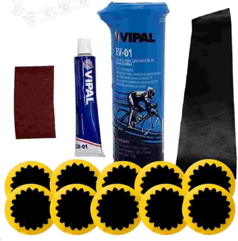 Kit Remendo + 10 Reparos Selante Vipal P/Camara Bike Moto