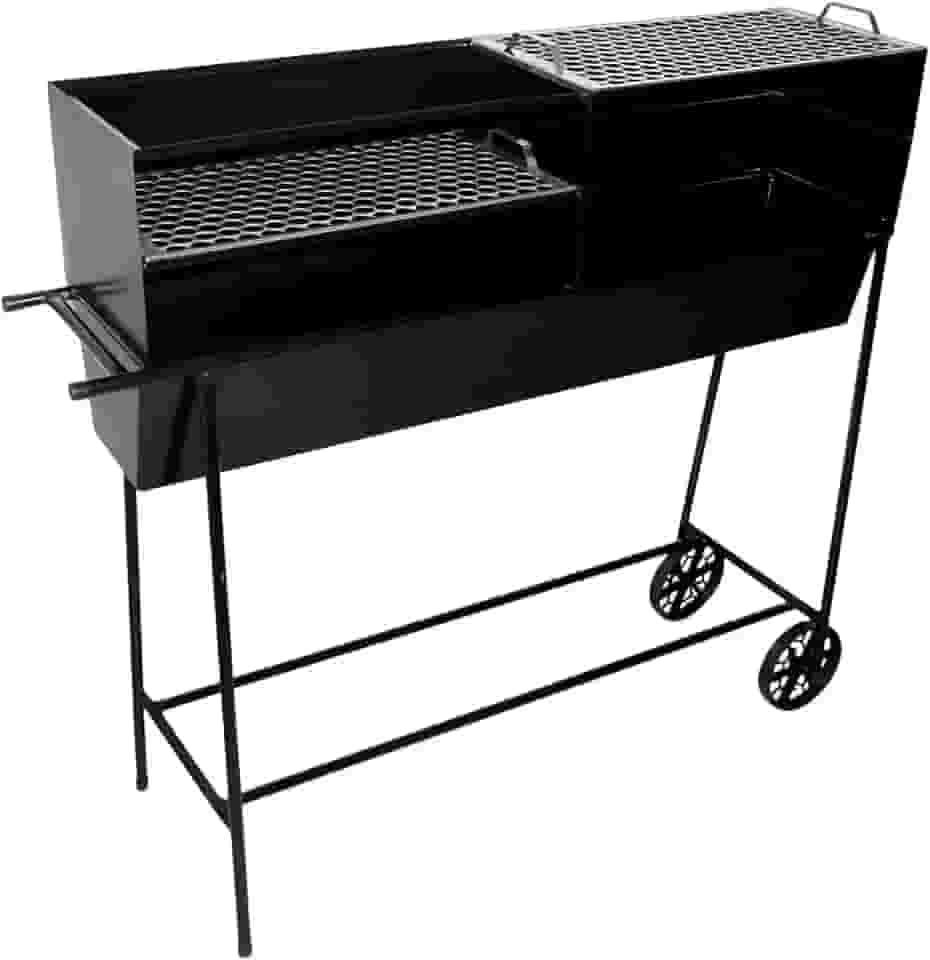 Churrasqueira Espetinho Aço FE Grelhas Carrinho 100x99x26cm