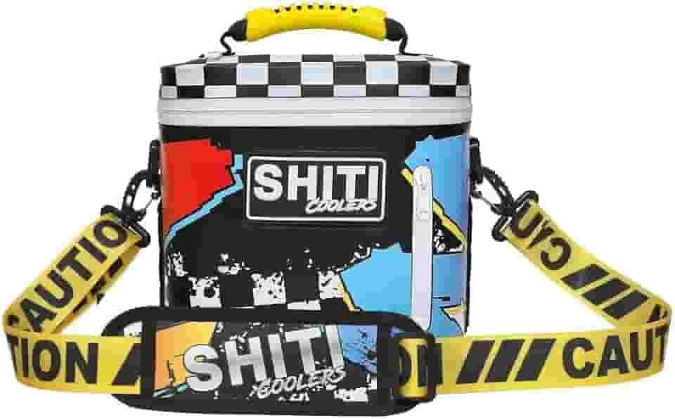 SHITI Coolers Cooler para acampamento, viagem, praia, lancheira macia para comida, bebidas e gelo, portátil, bolsa térmica 24 horas à prova d'água com alças de ombro, personalizável, The Fueler, 6