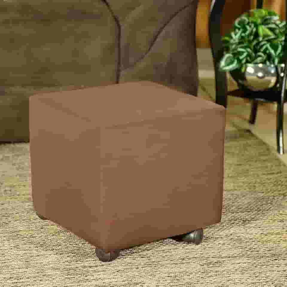 Capa De Puff Quadrado Plus Premium Elastex Marrom