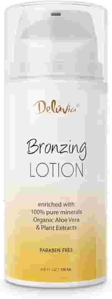 DELÚVIA Loção Bronzeadora Corporal Brilho E Brilho, Maquiagem Pós-Sol Para Pernas, Hidratante Iluminador, Rosto Corpo. Cuidados Com A Pele Por