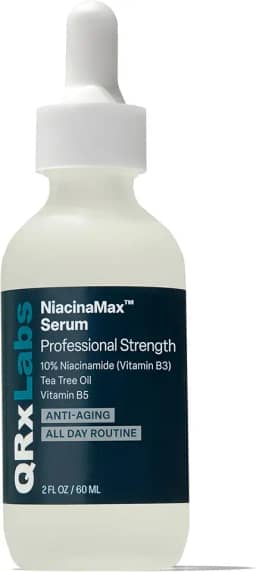 Sérum Multibenefícios com Niaciminada Ultra Pura a 10%, enriquecido com Pró-Vitamina B5, Extrato de Calêndula e Óleo Essencial de Melaleuca. Ideal para Poros Dilatados, Manchas e Acne, QRxLabs