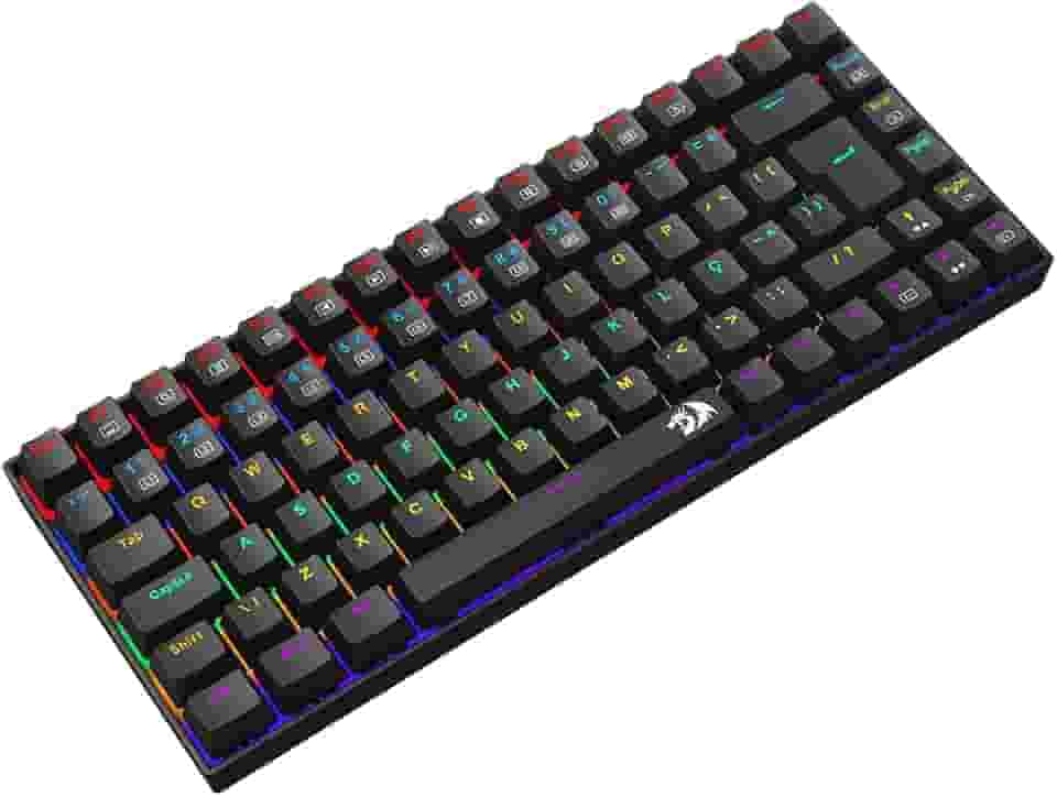 Teclado Mecânico Gamer Redragon Phantom Iluminação Rainbow Preto 75% Switch Brown K629-KB (PT-BROWN)