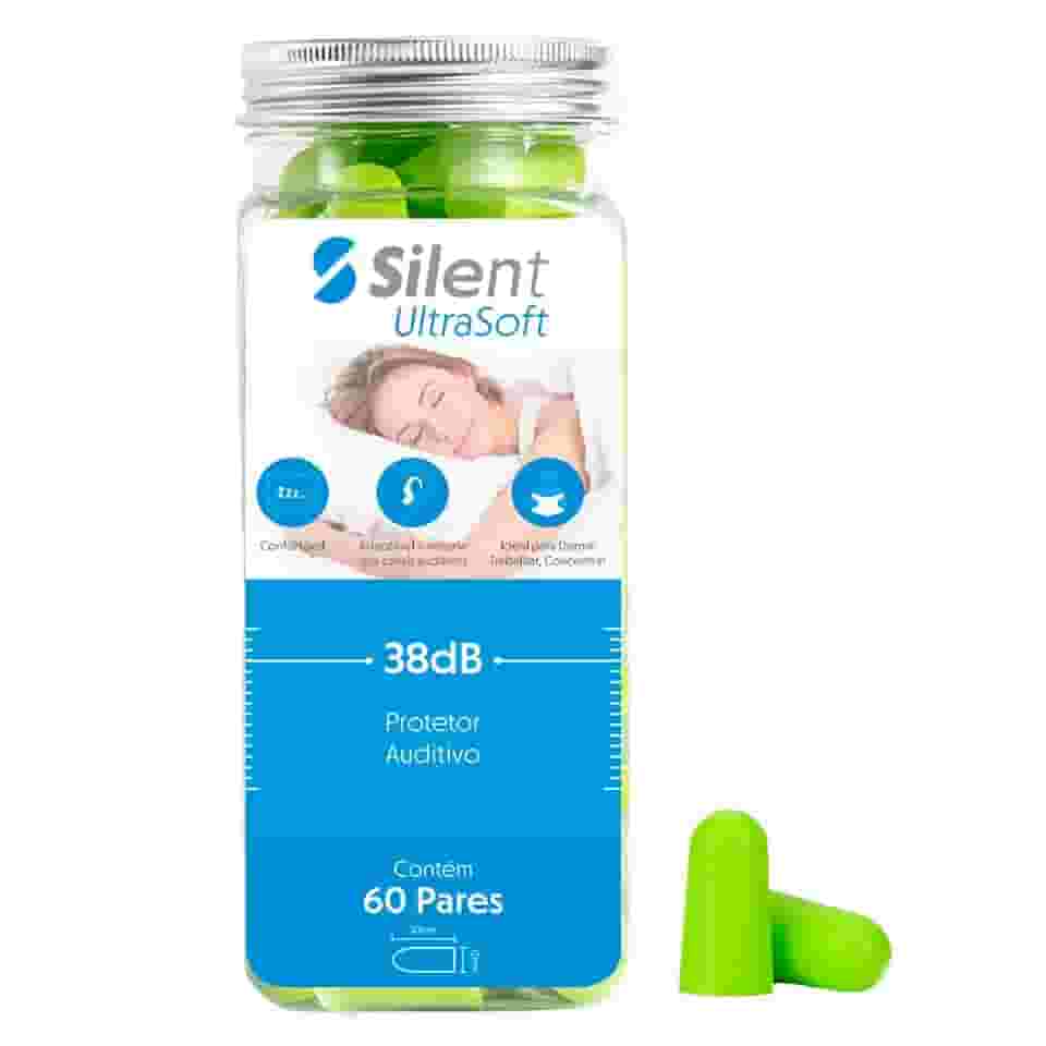 Protetor Auricular Silent Ultra 60 Pares 38dB mais alto NRR, Protetor de ouvido confortáveis para dormir, viajar, concertos, estudar, ruído alto, trabalhar (Verde)