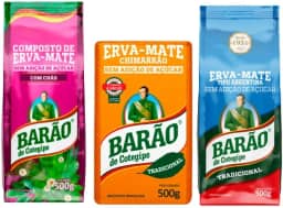 Barão de Cotegipe, Kit 3 Erva Mate Tradicional Argentina Composta 4 chás 500g