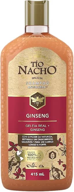 Tio Nacho Shampoo Crescimento Natural Dos Cabelos Com Biotina, Geleia Real E Extrato De Ginseng, Tratamento Antiqueda, Fórmula Fortalecedora Para Cabelos Finos - 415 Ml, 1 Unidade