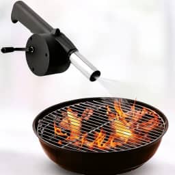 Soprador Acendedor Manual para Churrasco Carvão Manivela Intensifica Chamas Ventilador de Mão Portátil Leve para Churrasqueira Lareira Fogueira Forno a Lenha Acendimento Rápido e Seguro
