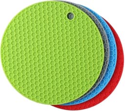 KIT 4 Descanso de Panela em Silicone 17 cm Resistente ao Calor Antiderrapante Premium