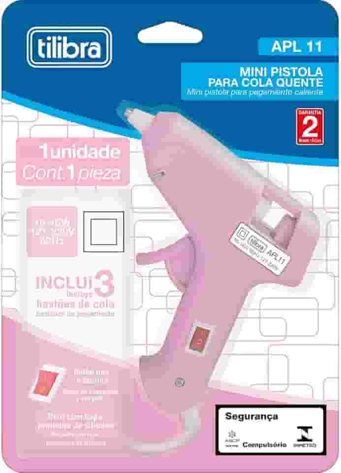 Tilibra - Mini Pistola para Cola Quente APL11 Rosa