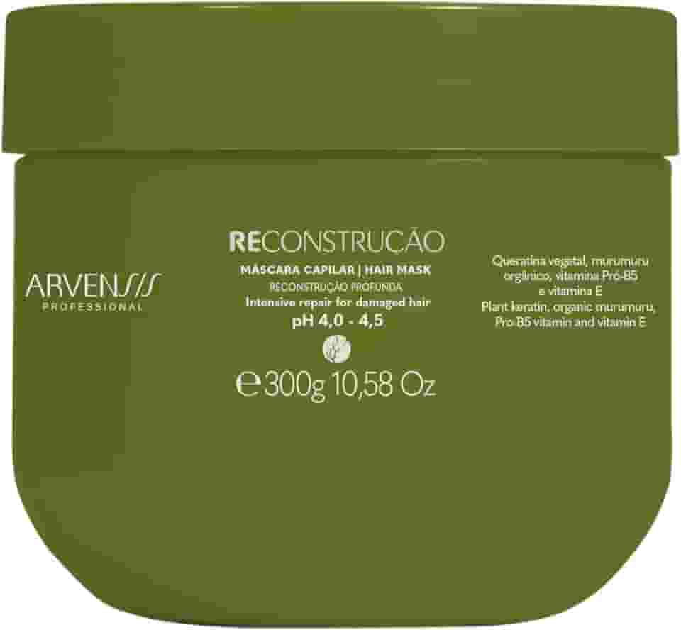 Arvensis – Máscara Reconstrutora 300g | Força, Reconstrução, Brilho, Fórmula Vegana, Para Cabelos Danificados