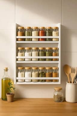 Porta Temperos Suspenso De Parede Em Mdp Branco