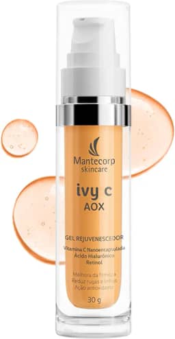 Gel Rejuvenescedor Facial Ivy C AOX - 30g - Fórmula com Vitamina C e Ácido Hialurônico - Auxilia a Reduzir Linhas e Rugas Finas - Textura Leve - Mantecorp