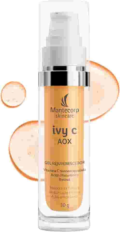 Gel Rejuvenescedor Facial Ivy C AOX - 30g - Fórmula com Vitamina C e Ácido Hialurônico - Auxilia a Reduzir Linhas e Rugas Finas - Textura Leve - Mantecorp