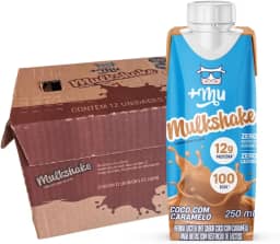 +Mu Mulkshake Bebida Proteica Sabor Coco com Caramelo - Pack 12 unidades 250 mL