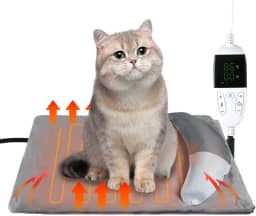 Almofada Térmica Para Animais De Estimação Com Travesseiro, Cama Aquecida Cães, Temporizador 13 Níveis E 11 Temperaturas, Tapete Aquecimento Ajustável Cães Gatos, Cordão Interno Resistente A