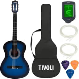 Violão Clássico Tivoli Nylon 38' com Capa Alça, Afinador Digital, 3 Palhetas e 2 Jogos de Cordas