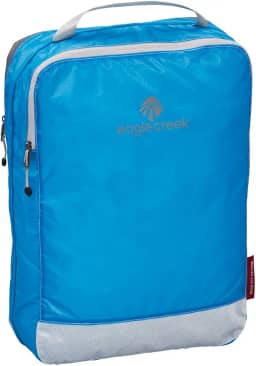 Eagle Creek Pack-It Cubos de embalagem limpos/sujos para viagens - organizador de mala de viagem leve e durável com compartimento duplo para roupas limpas e sujas, azul brilhante - médio