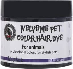 WELYEME Tintura de pelo de cachorro, tintura permanente de pelos para animais de estimação, tintura profissional segura para cães, cor brilhante para cães e cavalos (violeta-2)