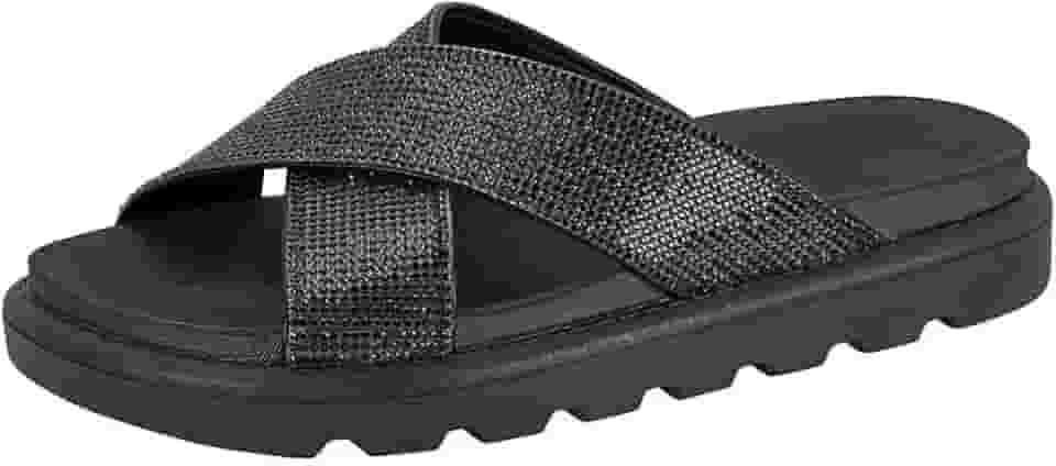 Rasteira Vizzano Flatform Papete Feminina Tira Larga Strass 6459.122