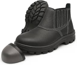 Botina de Segurança Com Bico de Aço Bota de Couro Relax Com Elástico Para Trabalho Tam.33-46