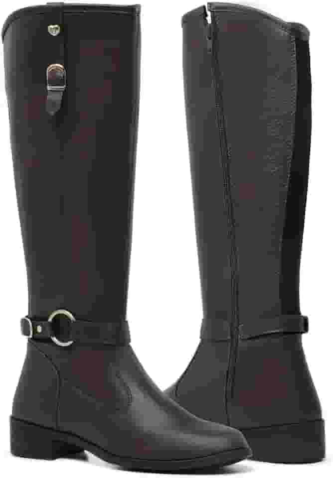 Bota Feminina Cano Longo Montaria Aurora com Zíper e Fivela