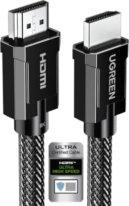 UGREEN Cabo 8K HDMI 2.1 certificado 6.6FT, cabo HDMI 10K de ultra alta velocidade 4K 240 Hz 48 Gbps HDCP 2.2 e 2.3 eARC HDR Dolby compatível para PS5 Xbox Series X Nintendo Switch Roku TV Lap