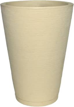 Vaso Planta Decorativo Jardim Polietileno Coluna Redonda 34x50 Cor:Bege