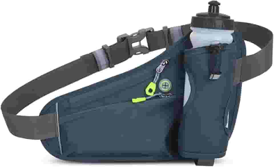 Bolsa de cintura para esportes ao ar livre, cinto de hidratação com suporte para garrafa de água, bolsa de telefone para corrida à prova d'água, Cinza, One Size