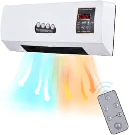 Combinação de aquecedor e ar condicionado 1800 W 2 em 1 Função de temporização Aquecimento e resfriamento Ar condicionado elétrico montado na parede e ventilador aquecedor com controle remoto para