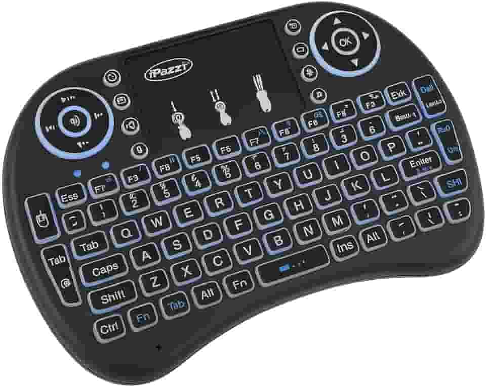 Mini Teclado Sem Fio Iluminado com Touchpad – Controle Total para Smart TV, PC, Console e Mais