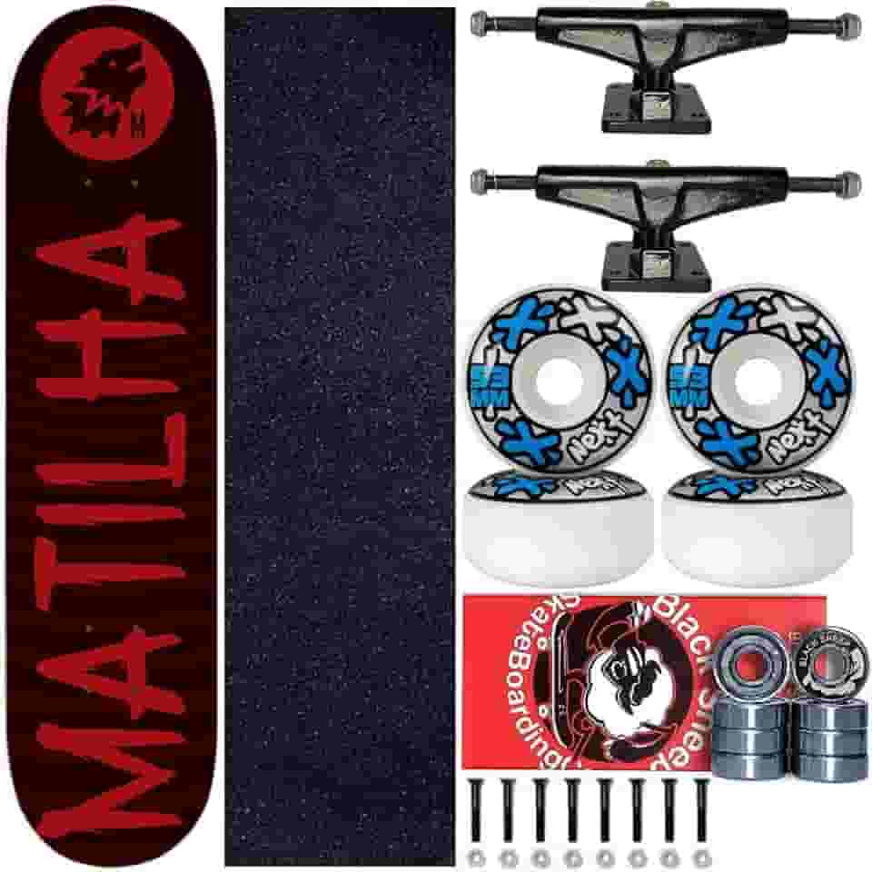 Skate Completo Profissional Shape 8.0 Matilha Black Tag Red