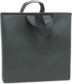 Cesto de Tecido Multiuso 50x50x50cm – Organizador de Roupas, Brinquedos e Objetos com Alças e Fechamento por Cordão – Cor Preta