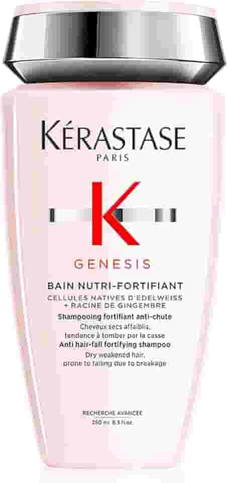 Kérastase Shampoo Genesis Bain Nutri-Fortifiant, Cabelos com queda, Cabelo grossos, Prevenção da queda, Flor de Edelweiss, Raiz de gengibre, 250 ml