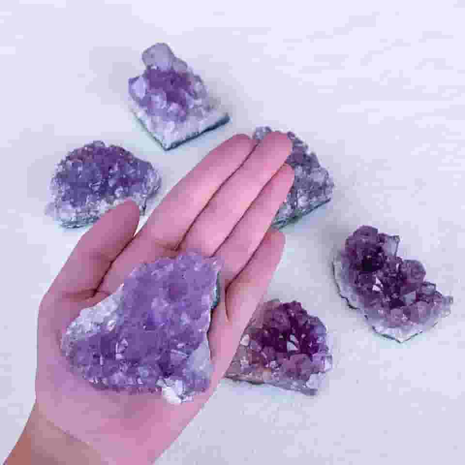 Pedra Drusa Ametista Bruta Diversos Tamanhos - Proteção Stress Ansiedade - Pedras Naturais Tamanho:5 a 6cm