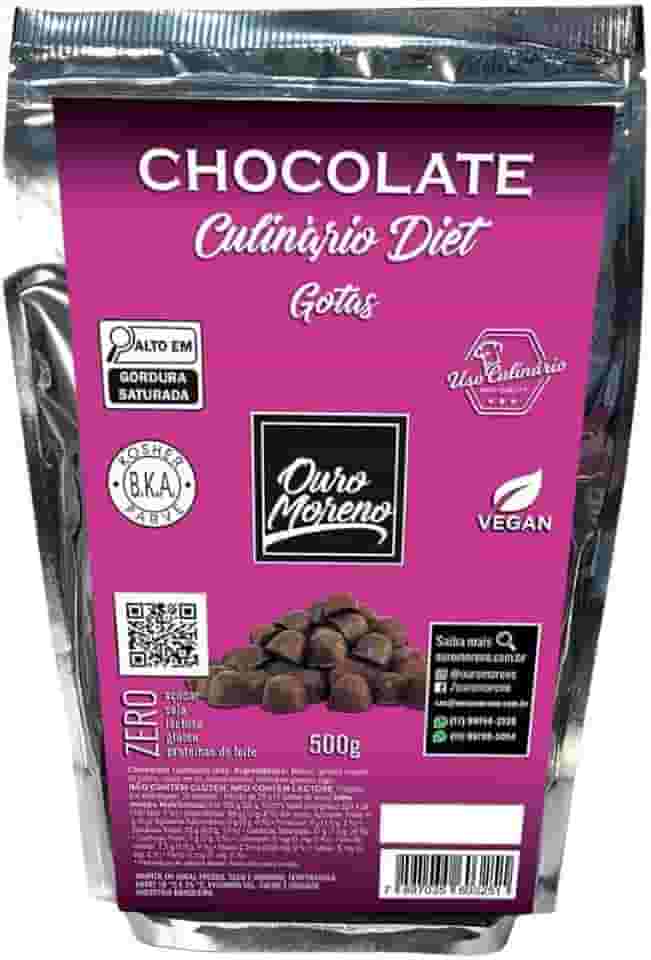 Chocolate em Gotas Zero Açúcar Zero Lactose Culinário Ouro Moreno 500g