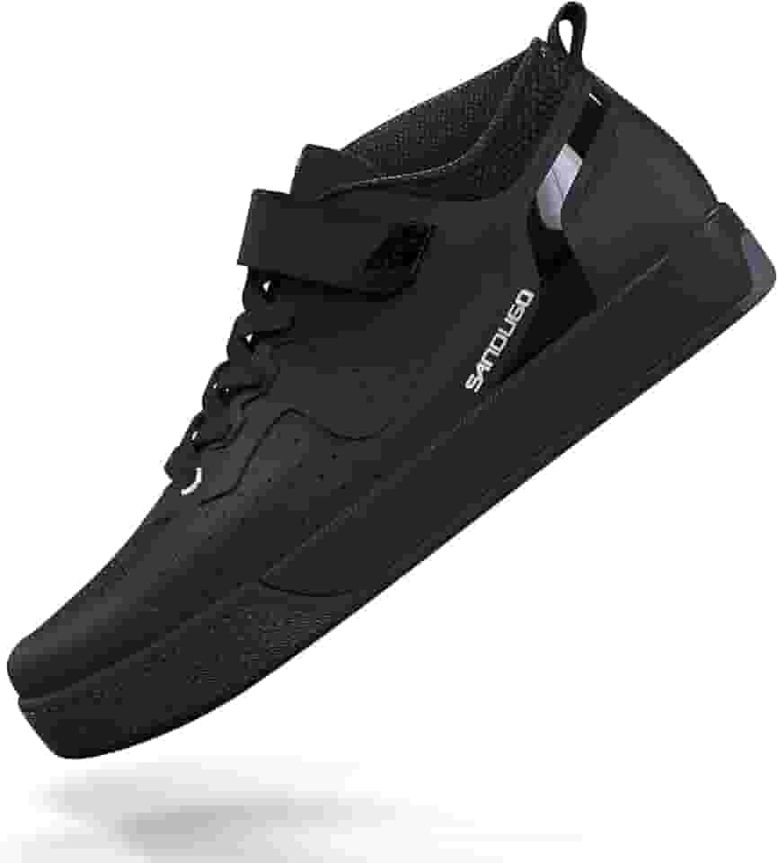 Tênis de ciclismo masculino MTB Mountain Bike SPD, adequado para mountain bike DH Enduro, compatível com todos os 2 pedais de parafusos, preto